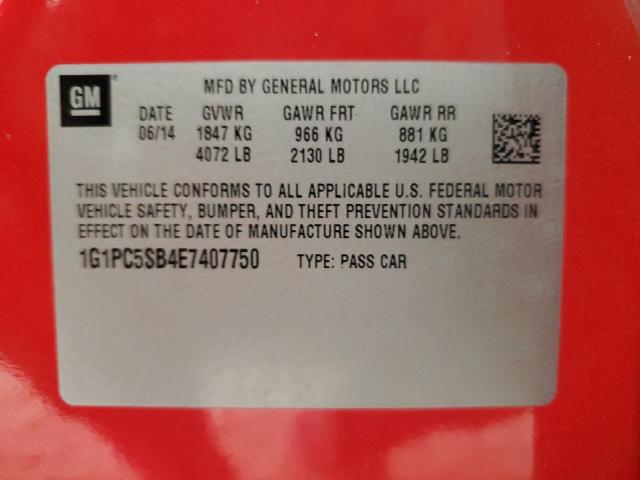 1G1PC5SB4E7407750 - 2014 CHEVROLET CRUZE LT RED photo 13