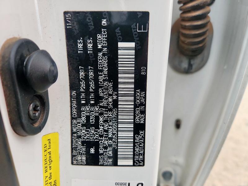 JTEZU5JR2G5117965 - 2016 TOYOTA 4RUNNER SR5 白色 照片 13