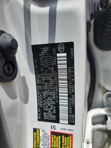 4T1C11AK0LU366307 - 2020 TOYOTA CAMRY LE WHITE photo 12