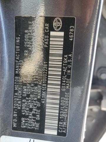 4T1BK1EB1DU022361 - 2013 TOYOTA AVALON BASE 灰色 照片 12
