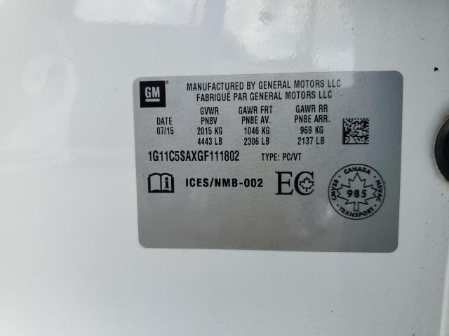 1G11C5SAXGF111802 - 2016 CHEVROLET MALIBU LIM LT 白色 照片 13