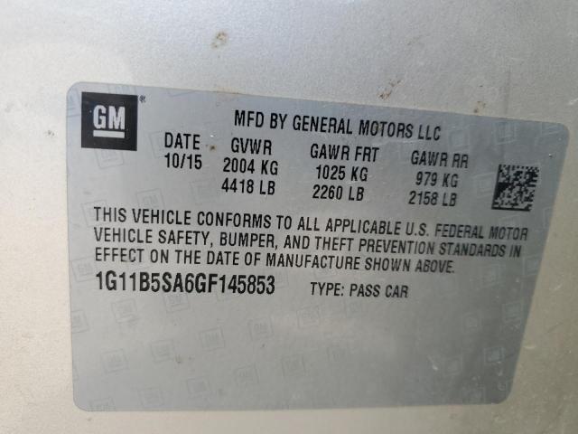 1G11B5SA6GF145853 - 2016 CHEVROLET MALIBU LIM LS TAN photo 10