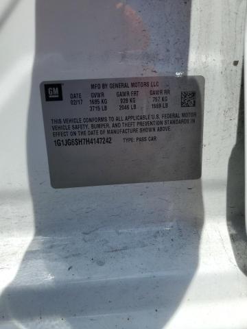 1G1JG6SH7H4147242 - 2017 CHEVROLET SONIC WHITE photo 12