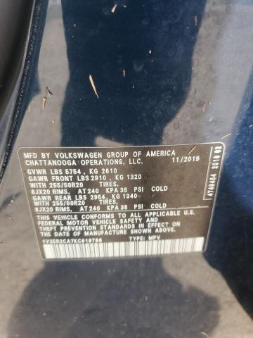 1V2ER2CA7KC619786 - 2019 VOLKSWAGEN ATLAS SEL BLUE photo 13