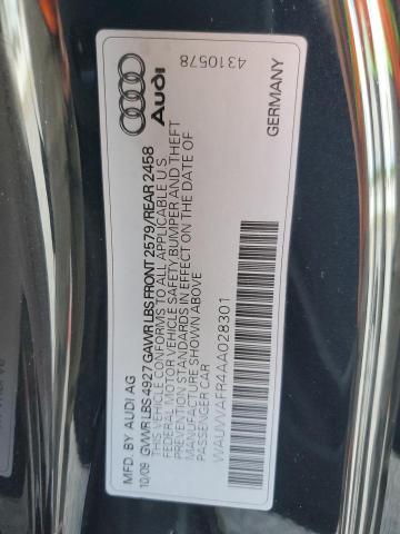 WAUVVAFR4AA028301 - 2010 AUDI S5 PRESTIGE BLACK photo 12