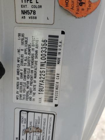 19UYA2251WL003356 - 1998 ACURA 3.0CL Սպիտակ լուսանկար 12