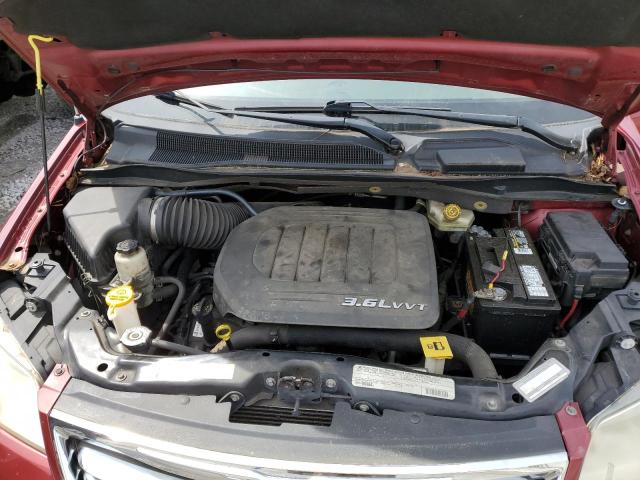 2C4RC1CG0CR117150 - 2012 CHRYSLER TOWN & COU TOURING L MAROON photo 12