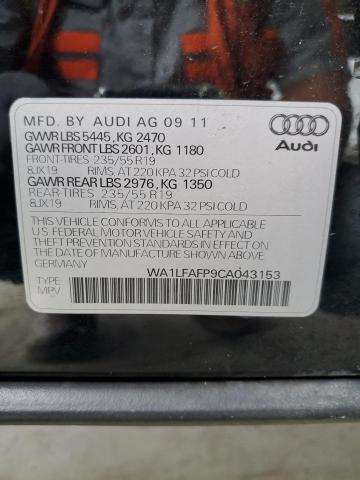 WA1LFAFP9CA043153 - 2012 AUDI Q5 PREMIUM PLUS BLACK photo 13