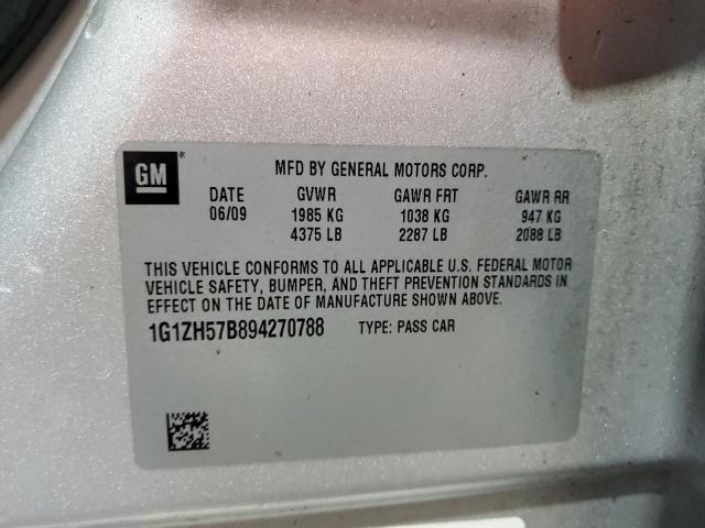 1G1ZH57B894270788 - 2009 CHEVROLET MALIBU 1LT SILVER photo 13