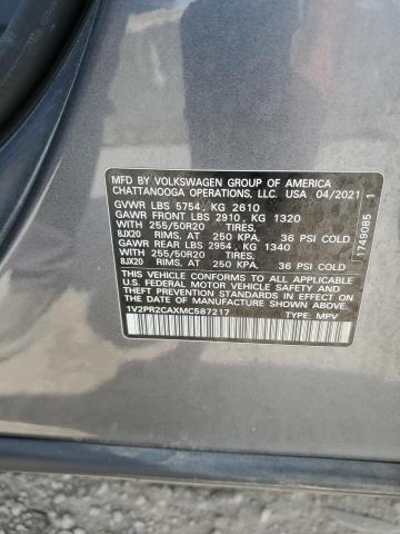 1V2PR2CAXMC587217 - 2021 VOLKSWAGEN ATLAS SE GRAY photo 14