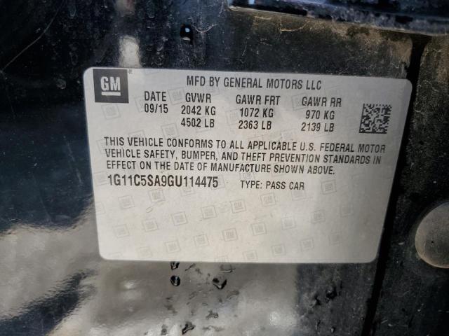 1G11C5SA9GU114475 - 2016 CHEVROLET MALIBU LIM LT 黑色 照片 12