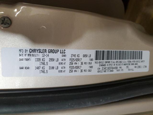 2C4RC1BG5FR644980 - 2015 CHRYSLER TOWN & COU TOURING BEIGE photo 13