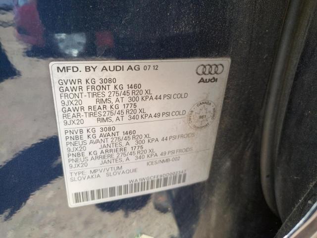 WA1WGCFE9DD002347 - 2013 AUDI Q7 PRESTIGE Mavi foto 10