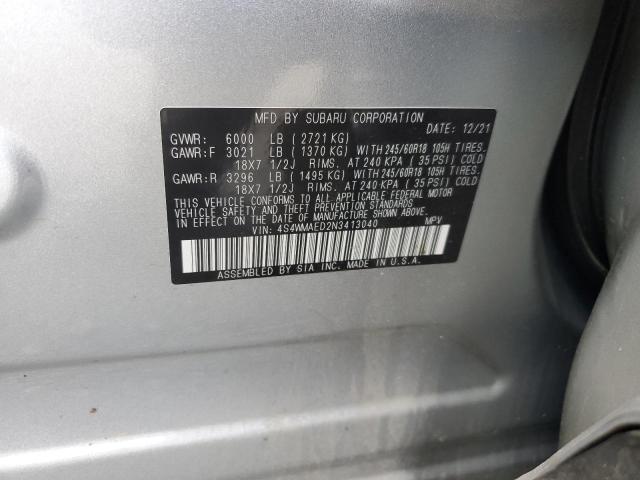 4S4WMAED2N3413040 - 2022 SUBARU ASCENT PREMIUM SILVER photo 12