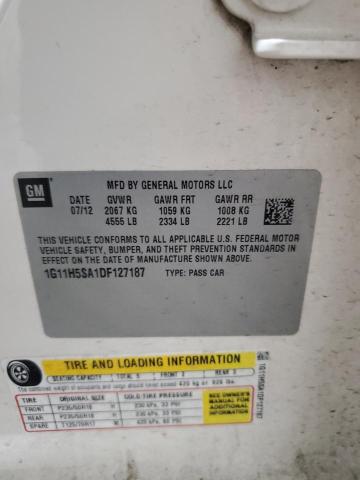 1G11H5SA1DF127187 - 2013 CHEVROLET MALIBU LTZ თეთრი ფოტო 12