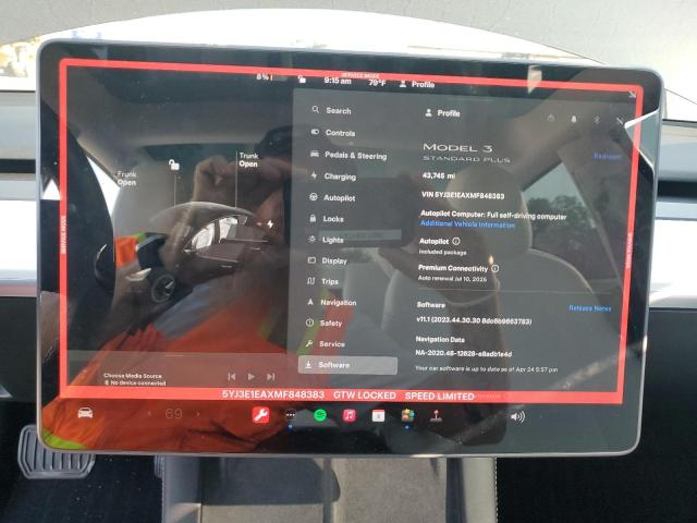 5YJ3E1EAXMF848383 - 2021 TESLA MODEL 3 Սև լուսանկար 9