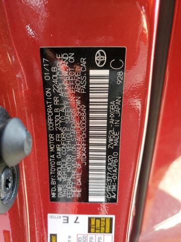 JTDKARFP0H3008849 - 2017 TOYOTA PRIUS PRIM ბურგუნდია ფოტო 12