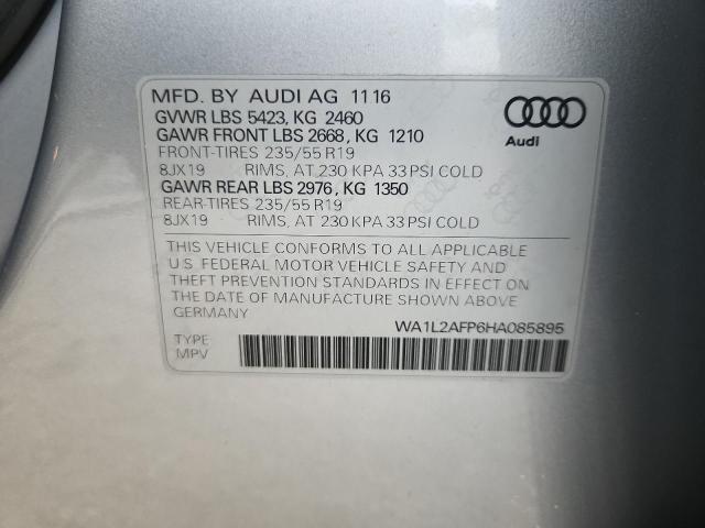 WA1L2AFP6HA085895 - 2017 AUDI Q5 PREMIUM PLUS Արծաթագույն լուսանկար 13