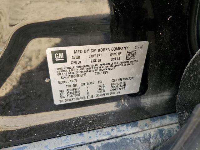 KL4CJASB8JB618259 - 2018 BUICK ENCORE PREFERRED Қара фото 10