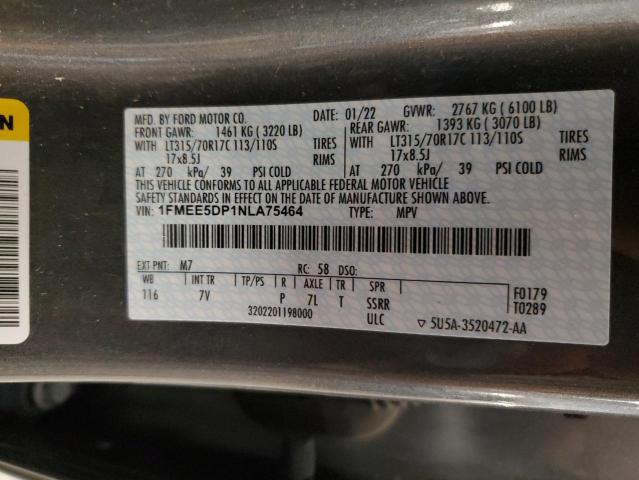 1FMEE5DP1NLA75464 - 2022 FORD BRONCO BASE 灰色 照片 13