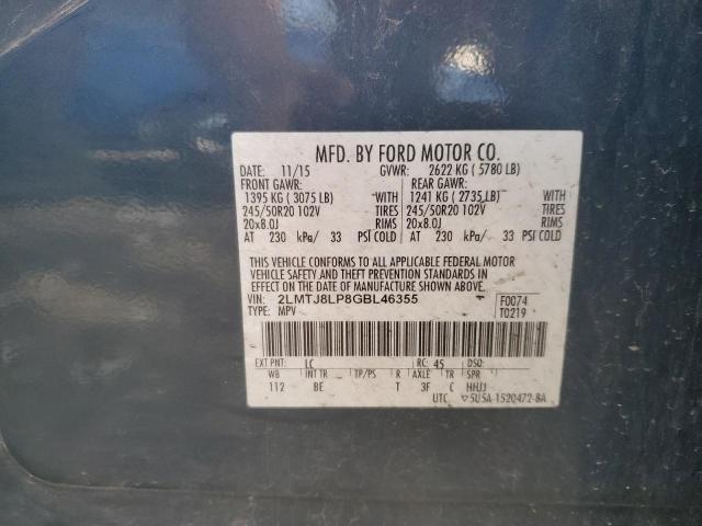 2LMTJ8LP8GBL46355 - 2016 LINCOLN MKX RESERVE 蓝色 照片 13