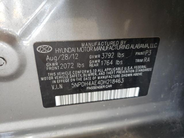 5NPDH4AE4DH218463 - 2013 HYUNDAI ELANTRA GLS GRAY photo 12