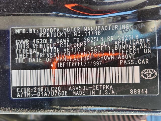 4T1BF1FK6HU711997 - 2017 TOYOTA CAMRY LE BLACK photo 13