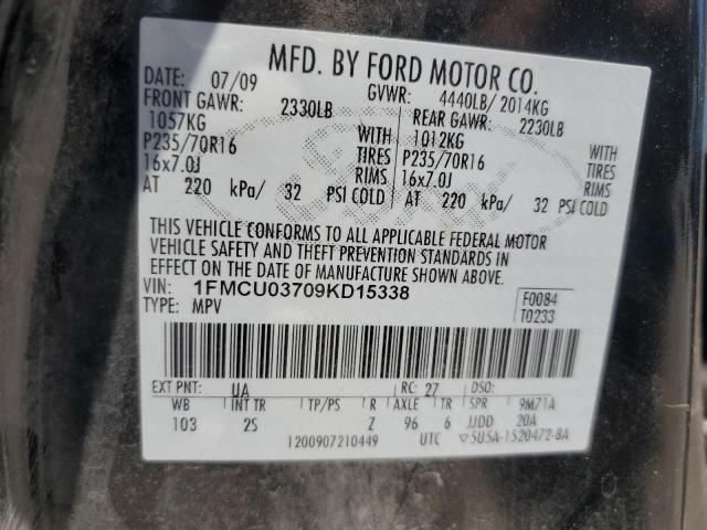 1FMCU0DGXBKC07085 - 2011 FORD ESCAPE XLT შავი ფოტო 12