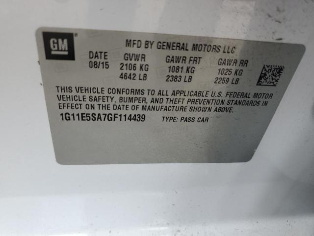 1G11E5SA7GF114439 - 2016 CHEVROLET MALIBU LIM LTZ WHITE photo 12