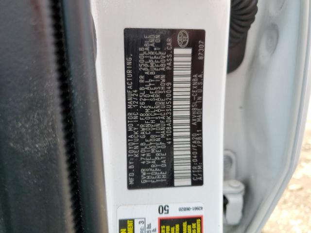 4T1DBADK3SU520049 - 2025 TOYOTA CAMRY XSE أبيض صورة 12