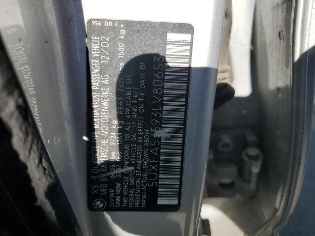 5UXFA53593LV80653 - 2003 BMW X5 3.0I SILVER photo 13