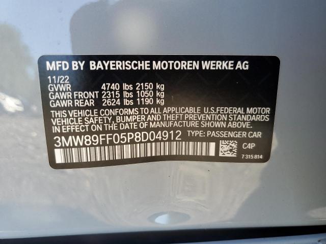 3MW89FF05P8D04912 - 2023 BMW 330XI GRAY photo 12