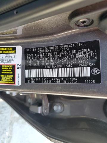 4T1G11AK9RU862362 - 2024 TOYOTA CAMRY SE NIGHT SHADE GRAY photo 12
