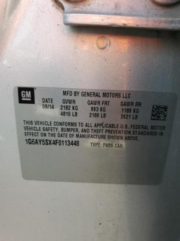 1G6AY5SX4F0113448 - 2015 CADILLAC CTS PERFORMANCE COLLECTION Արծաթագույն լուսանկար 12