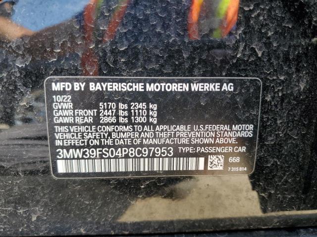 3MW39FS04P8C97953 - 2023 BMW 330XE Черный фото 13