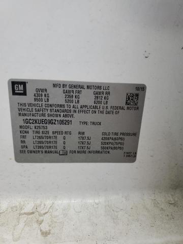 1GC2KUEG9GZ106291 - 2016 CHEVROLET SILVERADO K2500 HEAVY DUTY WHITE photo 13