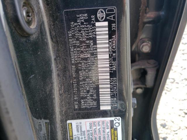 2T1KR32E35C411818 - 2005 TOYOTA COROLLA MA XR BLACK photo 12