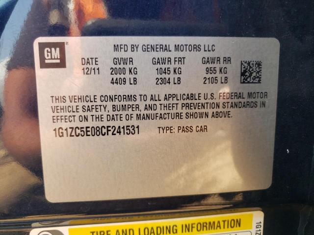 1G1ZC5E08CF241531 - 2012 CHEVROLET MALIBU 1LT ლურჯი ფოტო 12