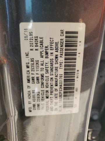 19UUB2F53HA001760 - 2017 ACURA TLX TECH CHARCOAL photo 12