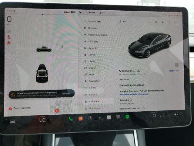 5YJ3E1EA2KF402046 - 2019 TESLA MODEL 3 GRAY photo 9