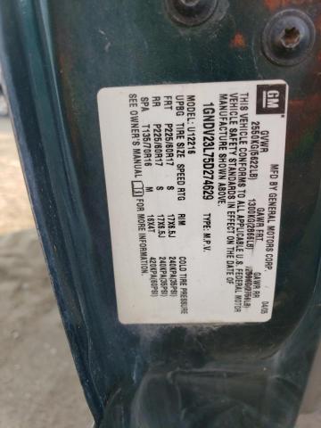 1GNDV23L75D274629 - 2005 CHEVROLET UPLANDER LS GREEN photo 13