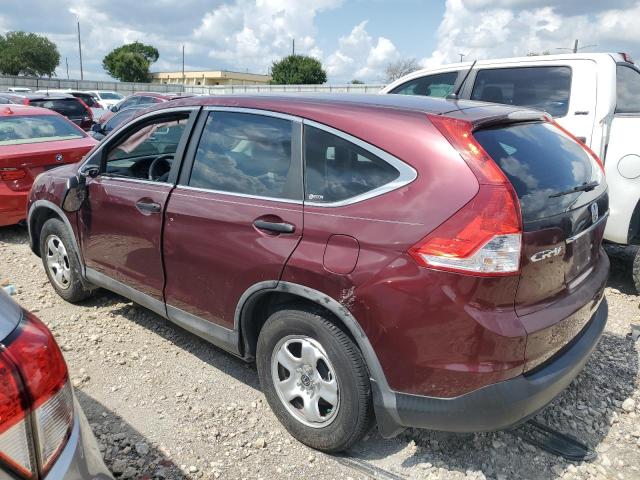 5J6RM3H33CL040288 - 2012 HONDA CRV LX BURGUNDY photo 2