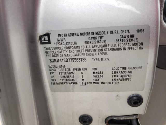 3GNDA13D77S563785 - 2007 CHEVROLET HHR LS 银色 照片 10