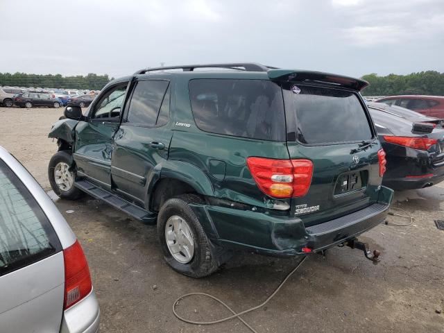 5TDZT38A02S101357 - 2002 TOYOTA SEQUOIA LIMITED GREEN photo 2