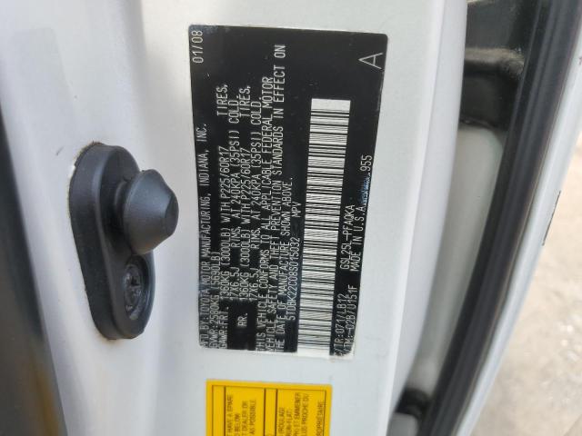 5TDBK22C08S015032 - 2008 TOYOTA SIENNA XLE WHITE photo 13