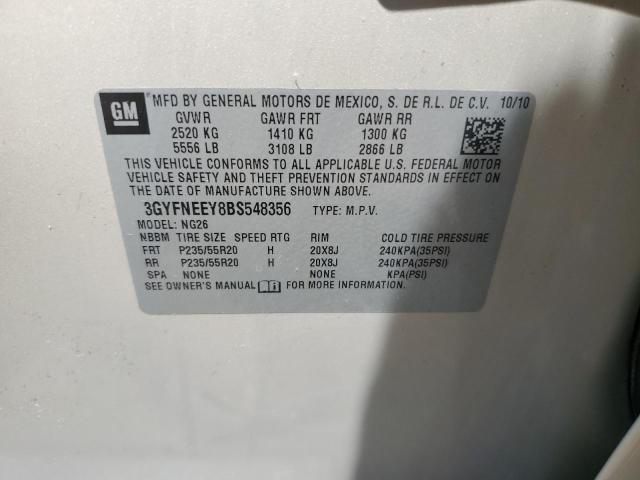 3GYFNEEY8BS548356 - 2011 CADILLAC SRX PERFORMANCE COLLECTION Бежевый фото 12