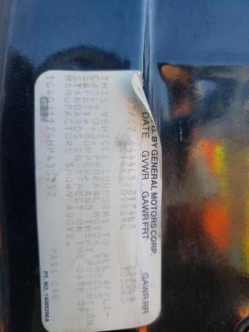 1G4GJ1174HP433252 - 1987 BUICK REGAL შავი ფოტო 10