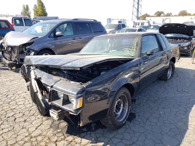 1G4GJ1174HP433252 - 1987 BUICK REGAL შავი ფოტო 2