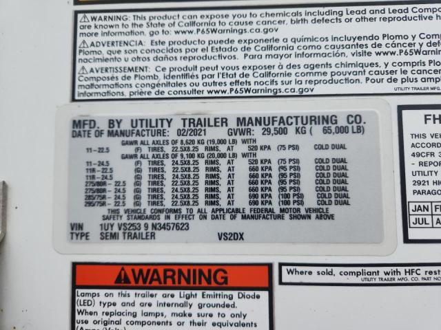 1UYVS2539N3457623 - 2022 UTILITY VS2DX WHITE photo 10