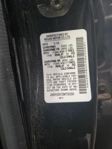 JN8DR09Y32W736290 - 2002 NISSAN PATHFINDER LE 黑色 照片 14